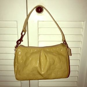Coach Tan Patent mini bag/wristlet